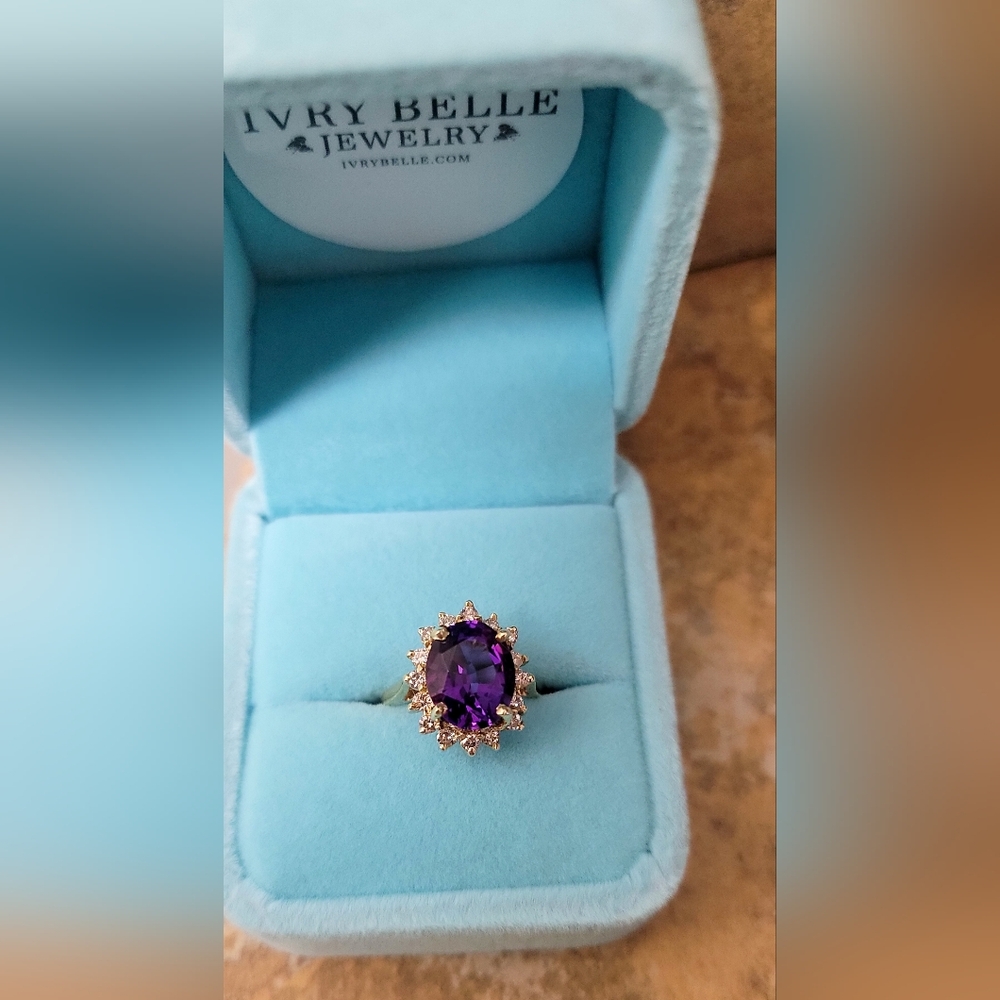 Amythest Diamond Ring Sz 5 CUSTOM